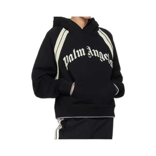 Logo Printed Ribbed Hem Hoodie