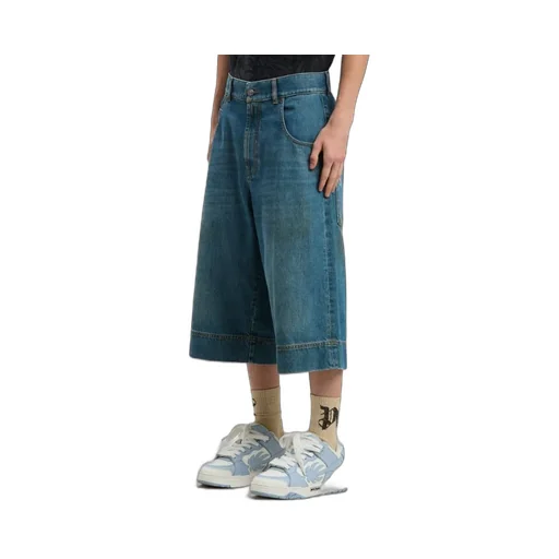 Belt-Loop Denim Shorts