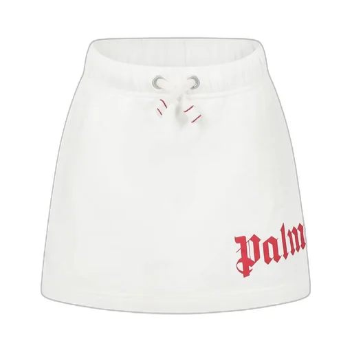 Logo Printed Drawstring Mini Skirt