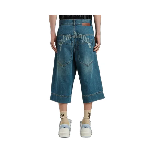 Belt-Loop Denim Shorts
