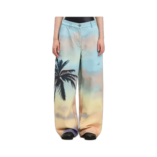 Sunrise Palm Printed Jeans