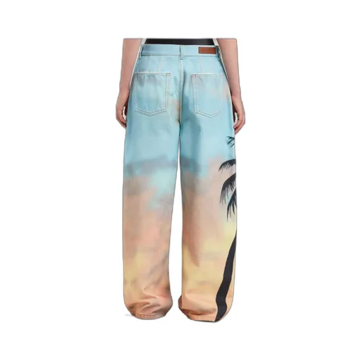Sunrise Palm Printed Jeans