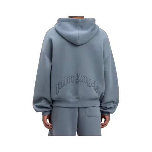 Curved Logo Zipped Hoodie
