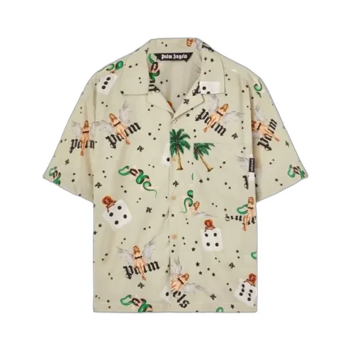 All-Over Graphic Printed Bowling Shirt