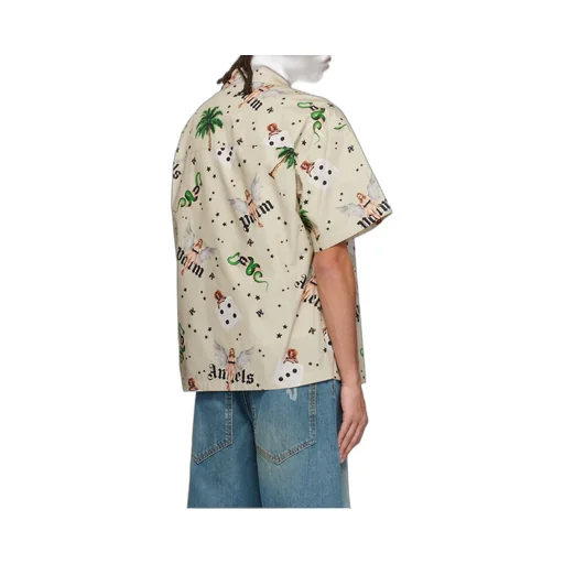 All-Over Graphic Printed Bowling Shirt
