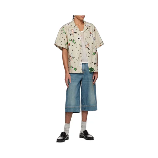 All-Over Graphic Printed Bowling Shirt