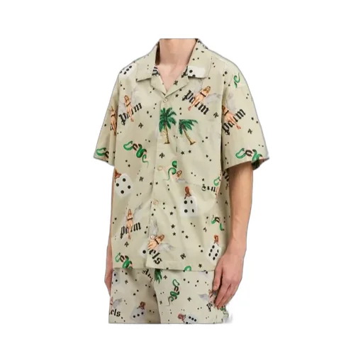 All-Over Graphic Printed Bowling Shirt