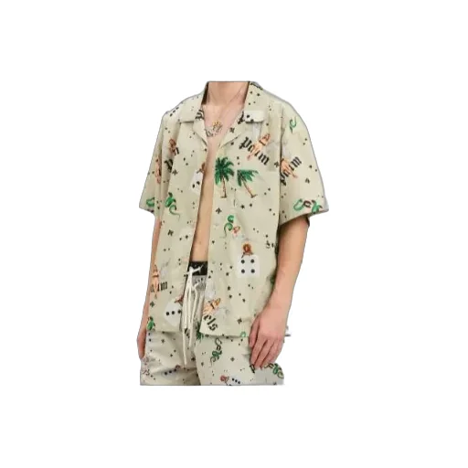 All-Over Graphic Printed Bowling Shirt
