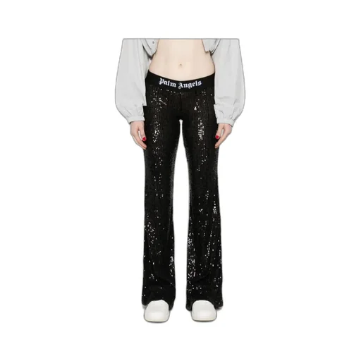 Logo-Tape Sequin Trousers