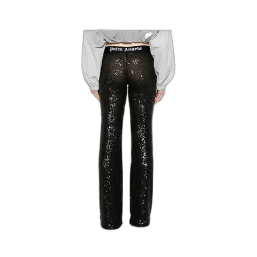 Logo-Tape Sequin Trousers