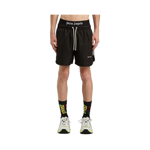 Logo Printed Drawstring Swim Shorts