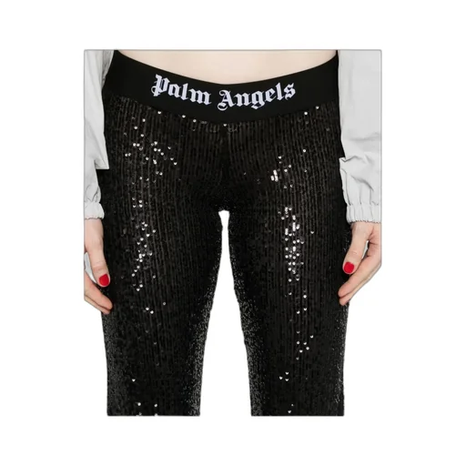 Logo-Tape Sequin Trousers