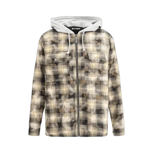 Checked Zip-Up Hooded Jacket