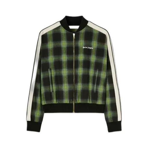 Logo Embroidered Checked Pilot Jacket