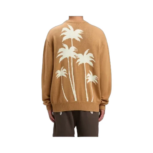 Palm Tree Intarsia Crewneck Knitted Jumper