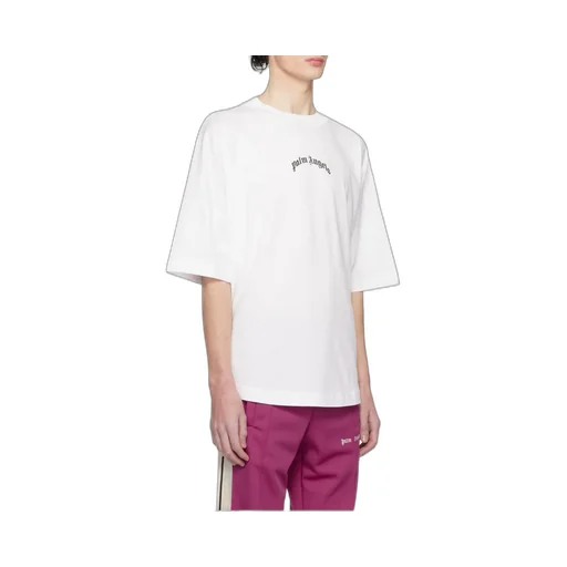 Curved-Logo Crewneck T-Shirt