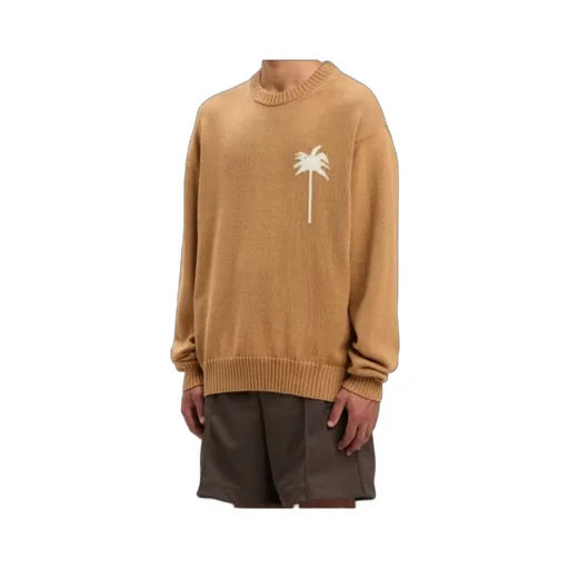 Palm Tree Intarsia Crewneck Knitted Jumper