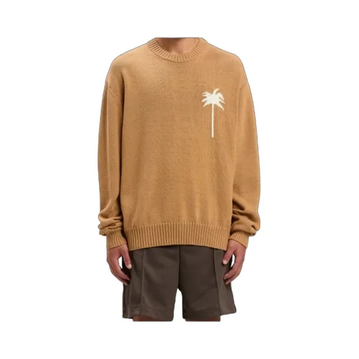Palm Tree Intarsia Crewneck Knitted Jumper