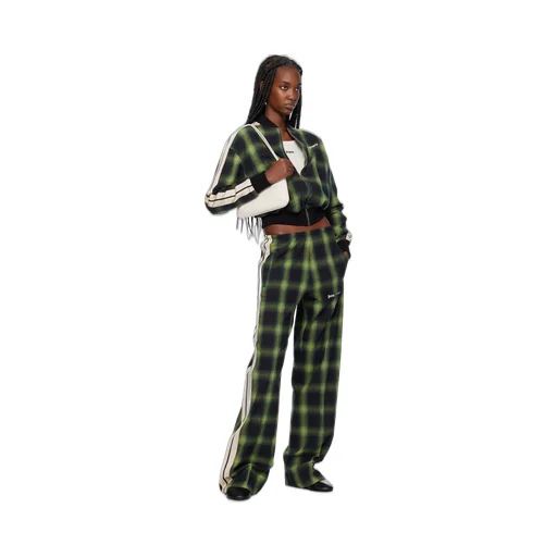 Logo Embroidered Checked Pilot Jacket
