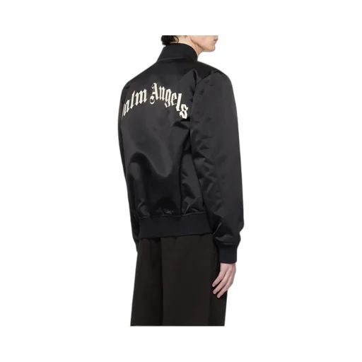 Curved Logo Zipped Bomber Jacket
