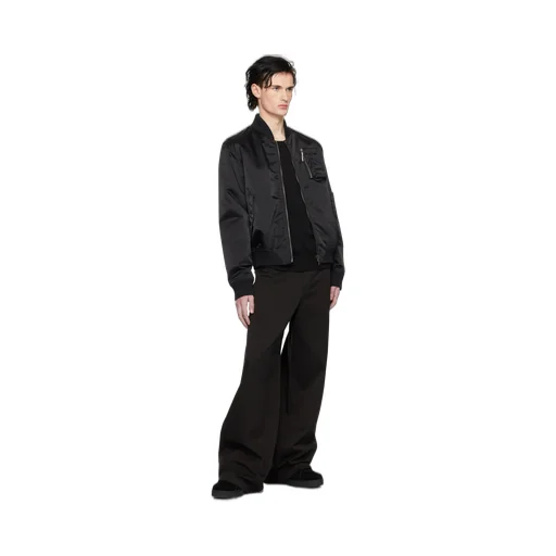 Curved Logo Zipped Bomber Jacket