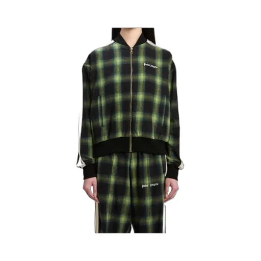 Logo Embroidered Checked Pilot Jacket