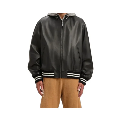 Curved Logo Zipped Bomber Jacket