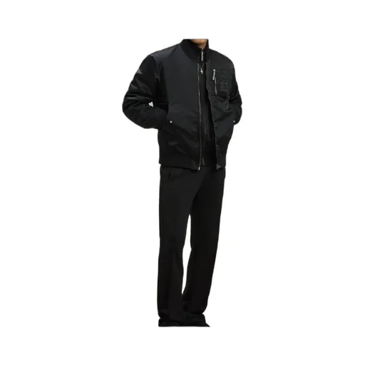 Curved Logo Zipped Bomber Jacket