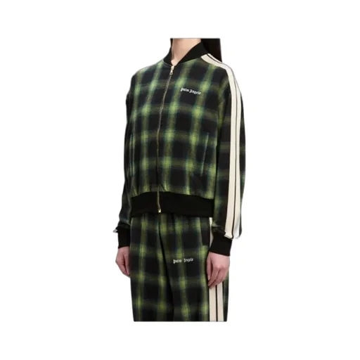 Logo Embroidered Checked Pilot Jacket