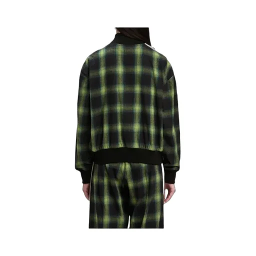 Logo Embroidered Checked Pilot Jacket