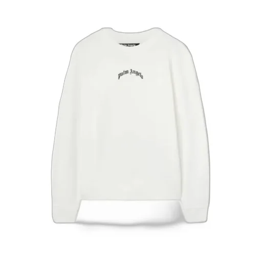 Curved-Logo Crewneck Sweatshirt