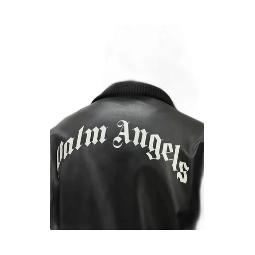 Curved Logo Zipped Bomber Jacket
