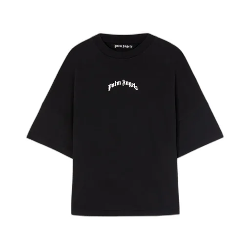 Curved-Logo Crewneck T-Shirt