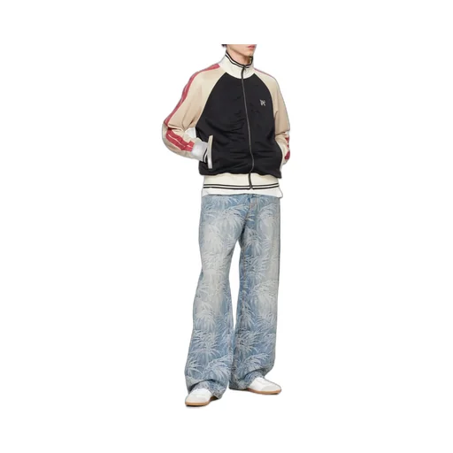 Monogram Embroidered High Neck Track Jacket
