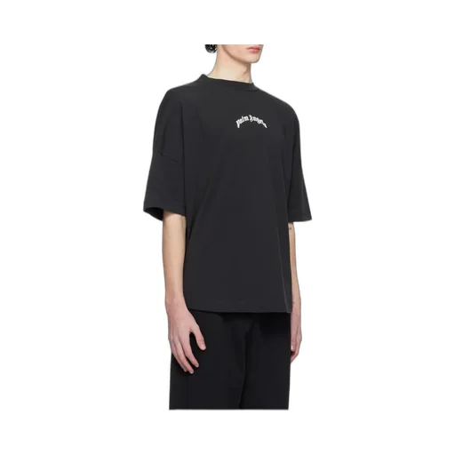 Curved-Logo Crewneck T-Shirt