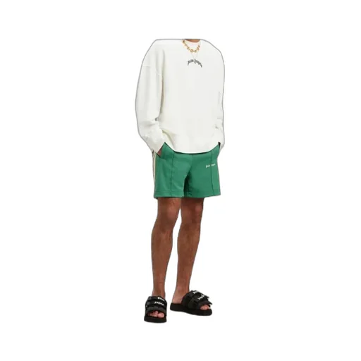 Curved-Logo Crewneck Sweatshirt