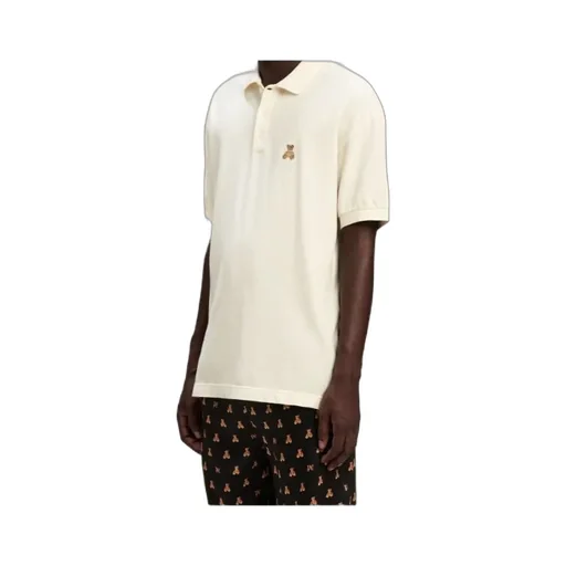 Bear Embroidered Short-Sleeved Polo Shirt