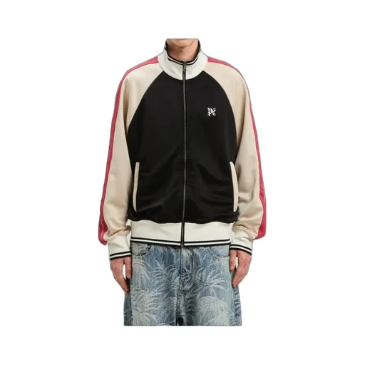 Monogram Embroidered High Neck Track Jacket
