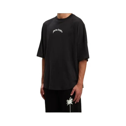 Curved-Logo Crewneck T-Shirt