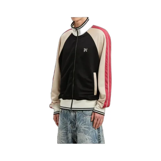 Monogram Embroidered High Neck Track Jacket