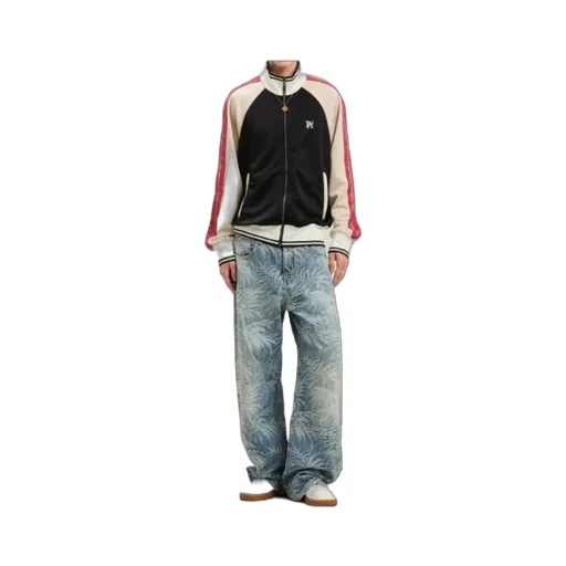 Monogram Embroidered High Neck Track Jacket