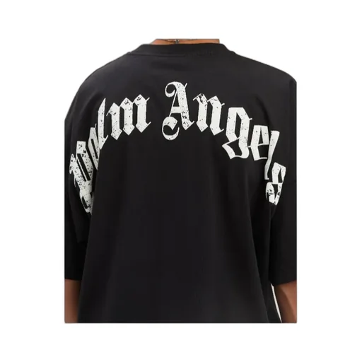 Curved-Logo Crewneck T-Shirt
