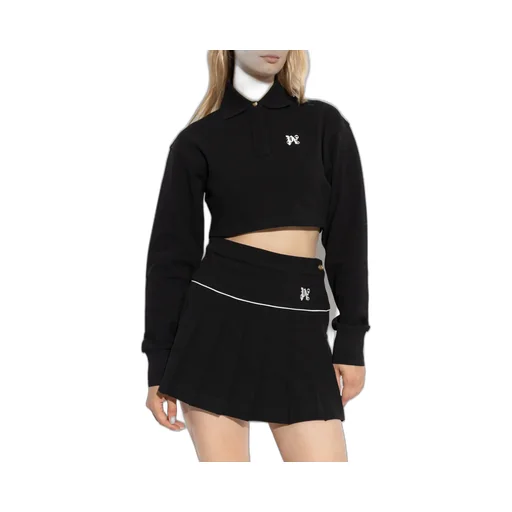 Pa Monogram Embroidered Cropped Polo Shirt