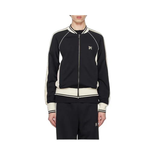 Pa Monogram Embroidered Zip-Up Sweatshirt