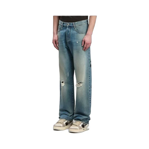 Straight Leg Ripped Jeans