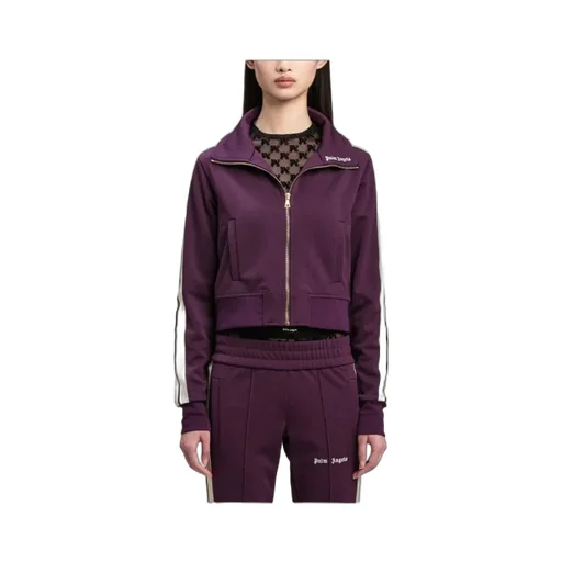 Logo Embroidered Zip-Up Cropped Jacket