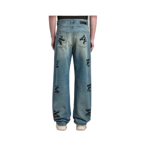 Straight Leg Ripped Jeans