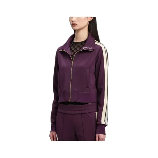 Logo Embroidered Zip-Up Cropped Jacket
