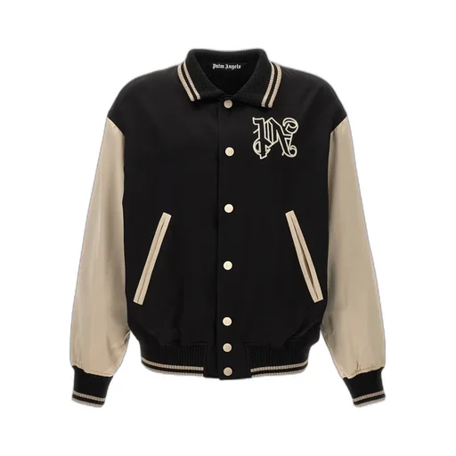 Buttoned Long-Sleeved Bomber Jacket