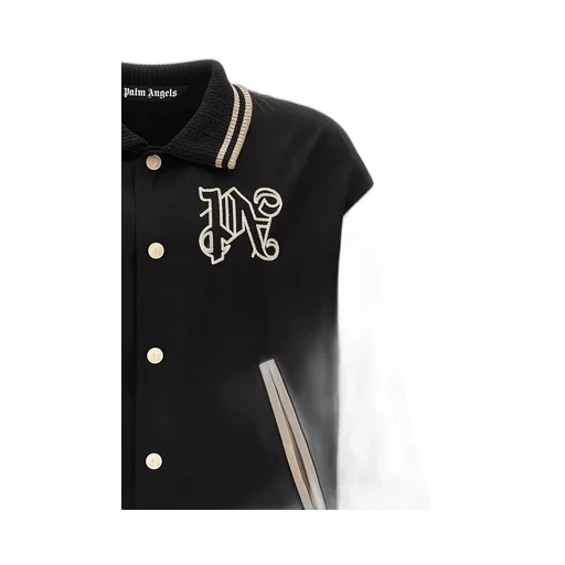 Buttoned Long-Sleeved Bomber Jacket